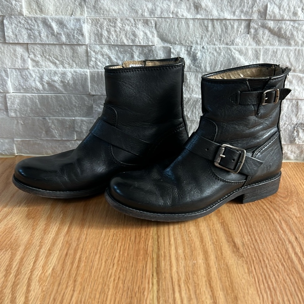 Black leather Frye boots